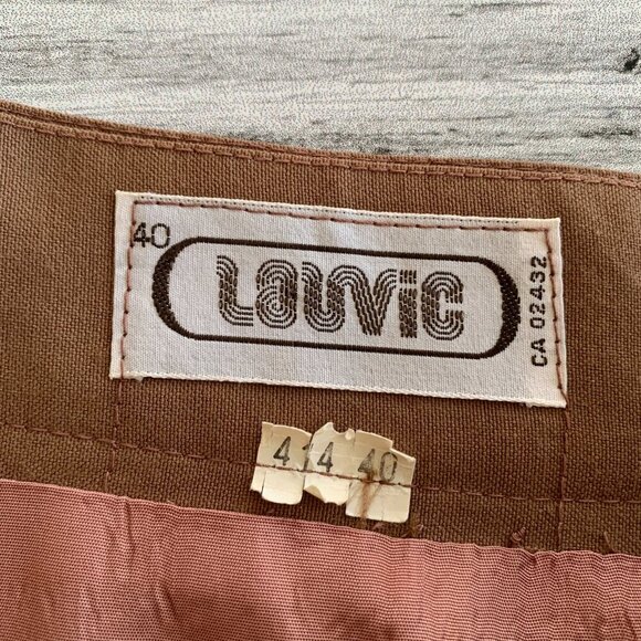 Vintage Camel Pleated High Rise Asymmetric Waist Midi Skirt - Picture 10 of 15